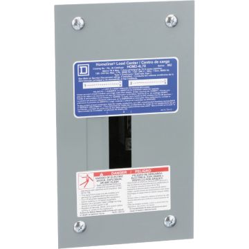Square D Homeline 70A 2-Space 4-Circuit Indoor Main Lug Flush Mount Load Center