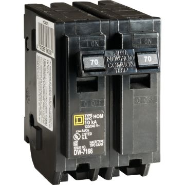 Square D Homeline 70A Double-Pole Standard Trip Circuit Breaker