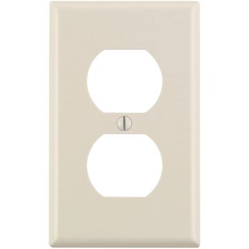 Leviton 1-Gang Smooth Plastic Outlet Wall Plate, Light Almond (10-Pack)