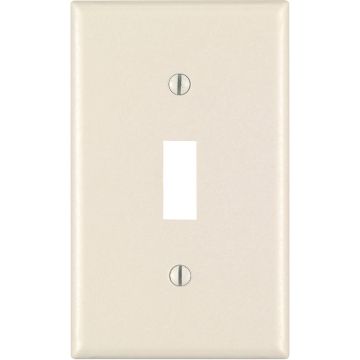 Leviton 1-Gang Plastic Toggle Switch Wall Plate, Light Almond (10-Pack)
