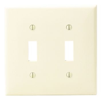 Leviton 2-Gang Thermoplastic Nylon Toggle Switch Wall Plate, Ivory