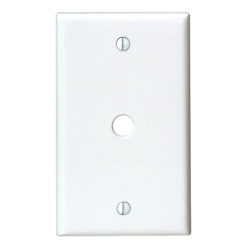 Leviton 1-Gang Plastic White Telephone/Cable Wall Plate with 0.312 In. Hole