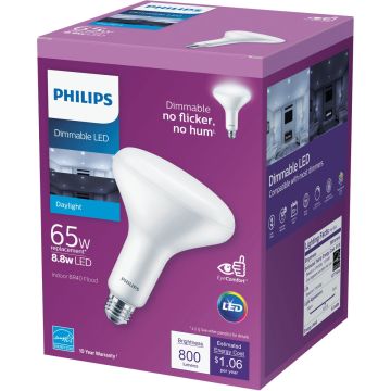 Philips 65W Equivalent Daylight BR40 Medium Dimmable LED Floodlight Light Bulb