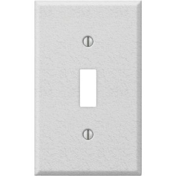 Amerelle PRO 1-Gang Stamped Steel Toggle Switch Wall Plate, White Wrinkle