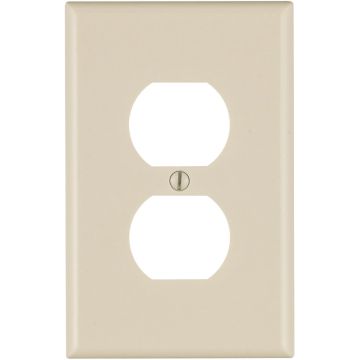 Leviton Mid-Way 1-Gang Smooth Plastic Outlet Wall Plate, Light Almond