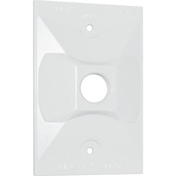 Southwire Single Gang Weatherproof 1-Hole White Rectangular Cover