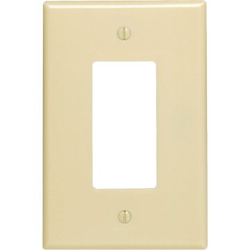 Leviton Decora 1-Gang Plastic Oversized Rocker Decorator Wall Plate, Ivory