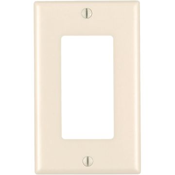 Leviton Mid-Way 1-Gang Smooth Plastic Rocker Decorator Wall Plate, Light Almond