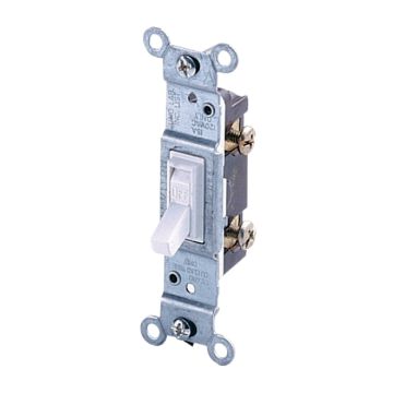 Leviton Residential Grade 15 Amp Toggle Single Pole Switch, White