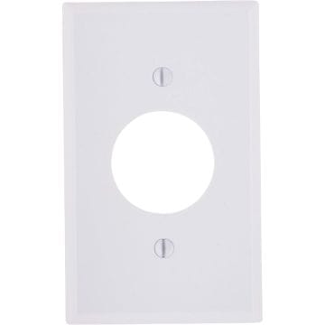 Leviton 1-Gang Smooth Plastic Single Outlet Wall Plate, White