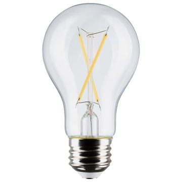 Satco 40W Equivalent Warm White A19 Medium Clear Dimmable LED Light Bulb (4-Pack)
