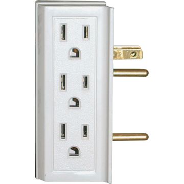 Prime Wire & Cable White 15A 6-Outlet Space Saver Power Tap