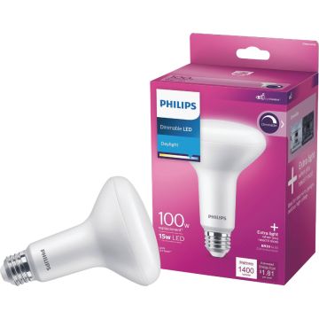 Philips 100W Equivalent Daylight BR30 Medium Dimmable LED Floodlight Light Bulb