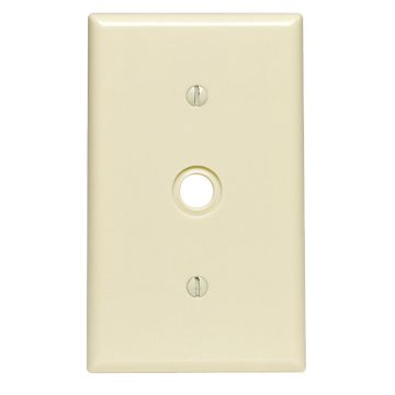 Leviton 1-Gang Thermoset Plastic Ivory Telephone/Cable Wall Plate with 0.406 In. to 0.625 In. Hole
