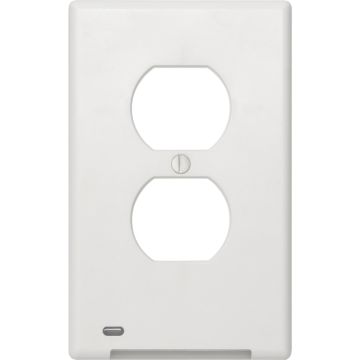 Westek LumiCover 1-Gang Plastic Nightlight Outlet Wall Plate, White