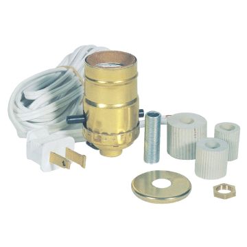 Westinghouse Push-Through Medium Base Brass Candlestick Adapter Lamp Kit