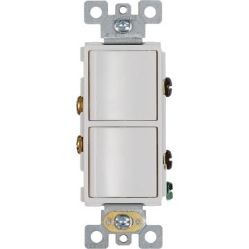 Broan-NuTone 2-Function 15A 120V White Rocker Switch for Bathroom Exhaust Fan