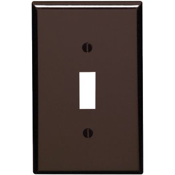 Leviton 1-Gang Smooth Plastic Mid-Way Toggle Switch Wall Plate, Brown