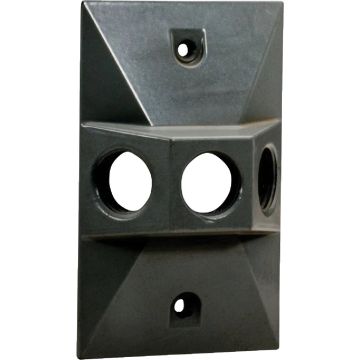 Southwire Single Gang Weatherproof 3-Hole Bronze Rectangular Cover