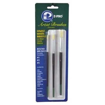 3 Piece White Bristle Flt Art Br