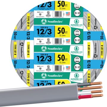 Southwire 50 Ft. 12 AWG 3-Conductor UFW/G Electrical Wire