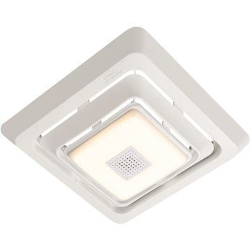 Broan-NuTone Sensonic 11 In. x 9-3/4 In. x 2 In. White Bath Exhaust Fan Upgrade Kit with Bluetooth Speaker & LED Light