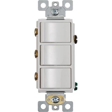 Broan-NuTone 3-Function 15A 120V White Rocker Switch for Bathroom Exhaust Fan