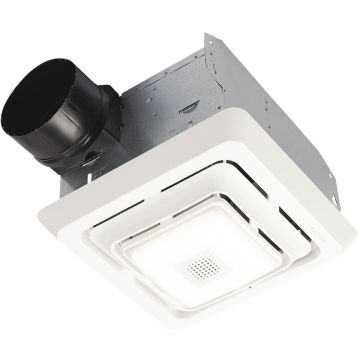 Broan-NuTone Roomside Series 70 CFM 2.0 Sones 120V Bluetooth Speaker Bathroom Exhaust Fan with LED Light