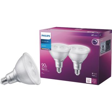 Philips 90W Equivalent Daylight PAR38 Medium Dimmable LED Floodlight Light Bulb (2-Pack)