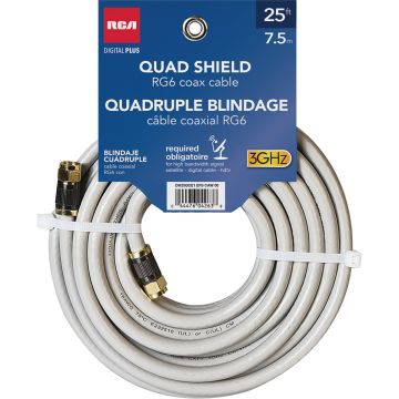 RCA 25 Ft. Gray Quad RG6 Coaxial Cable