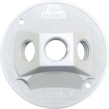 Southwire 3-Hole Round Aluminum White Weatherproof Cover