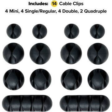 Wrap-It Storage Single Black Cable Clip (14-Pack)
