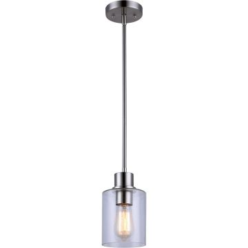 Home Impressions Portland 1-Bulb Brushed Nickel Incandescent Pendant Light Fixture