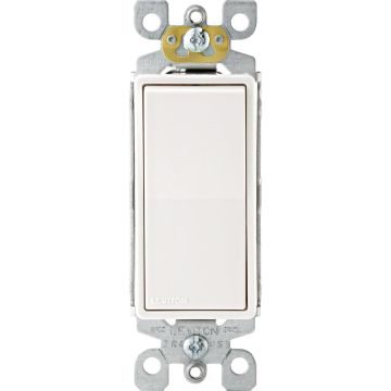 Leviton Decora Edge Anti-Microbial Rocker White 15A Quiet 3-Way Switch