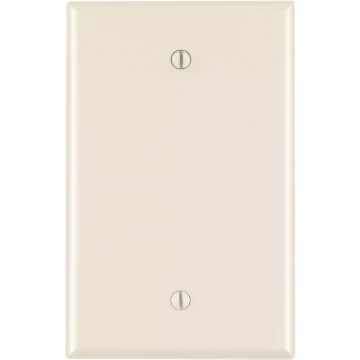 Leviton 1-Gang Mid-Way Thermoplastic Nylon Blank Wall Plate, Light Almond