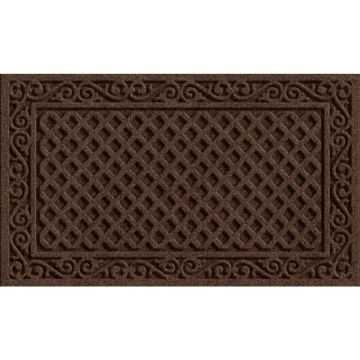 Apache Textures Walnut 18 In. x 30 In. Carpet/Recycled Rubber Door Mat