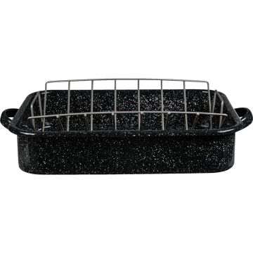 GraniteWare Open Rectangular Roaster with V-Rack