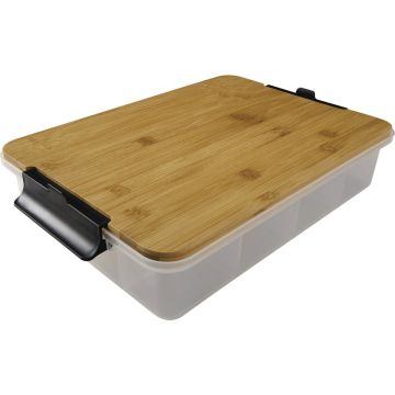 Farberware 11 In. x 16 In. Snacklebox with Bamboo Cutting Board Lid
