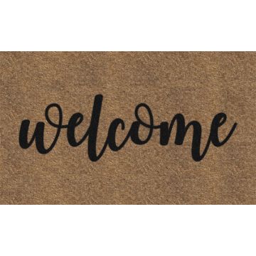 Americo Home 18 In. x 30 In. Welcome Home Koko Faux Coir Entrance Mat