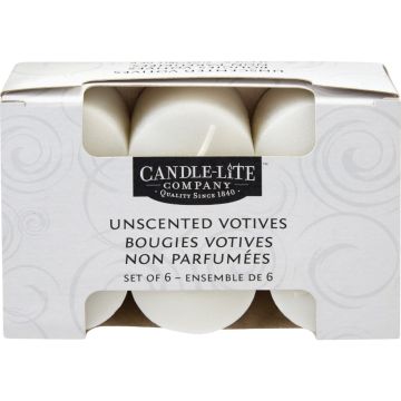 Candle-Lite White Unscented Votive Candle (6-Count)