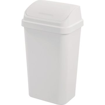 Sterilite 13 Gal. White Swing Top Wastebasket