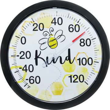 Taylor 13.25 In. Bee Kind Round Dial Thermometer