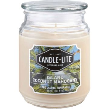 Candle-Lite 18 Oz. Everyday Island Coconut Mahogany Jar Candle
