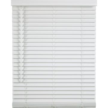 Home Impressions 47 In. x 64 In. x 2 In. White Faux Wood Cordless Blind