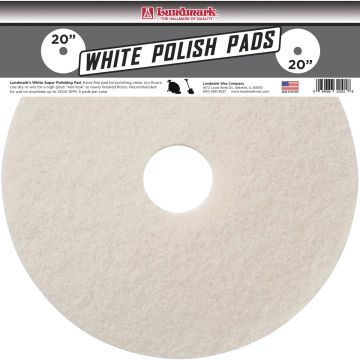 Lundmark 20 In. White 175 to 300 RPM Buffing Pad (5-Pack)