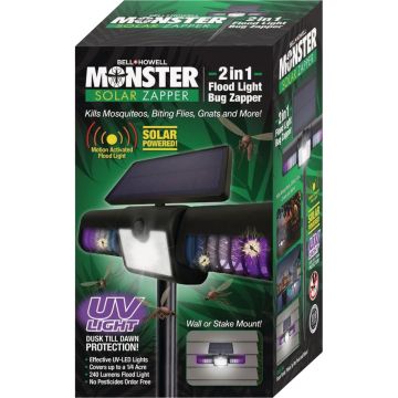 Bell+Howell Monster Solar 2-In-1 Flood Light Bug Zapper