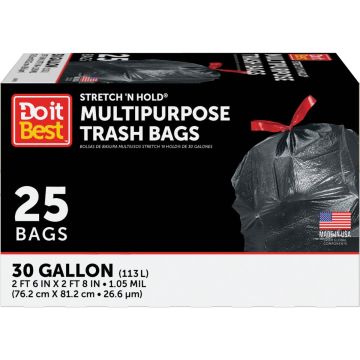Do it Best 30-Gal. Stretch 'N Hold Drawstring Trash Bag (25-Count)