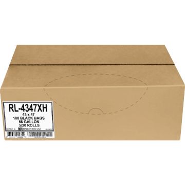 Aluf Plastics 56 Gal. 1.2 Mil. Black Low Density Can Liner (100-Count)