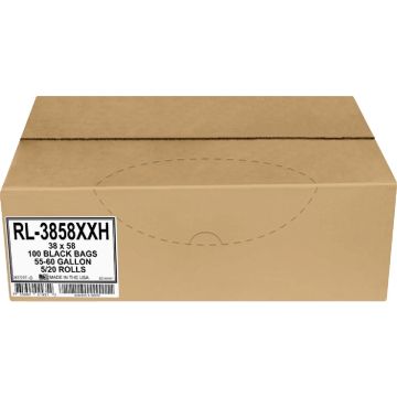Aluf Plastics 60 Gal. 1.5 Mil. Black Low Density Can Liner (100-Count)