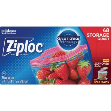 Ziploc Qt. Food Storage Bag (48-Count)